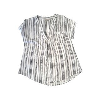 Sweet Wanderer‎ Striped Top Women's Short Sleeve Casual Blouse